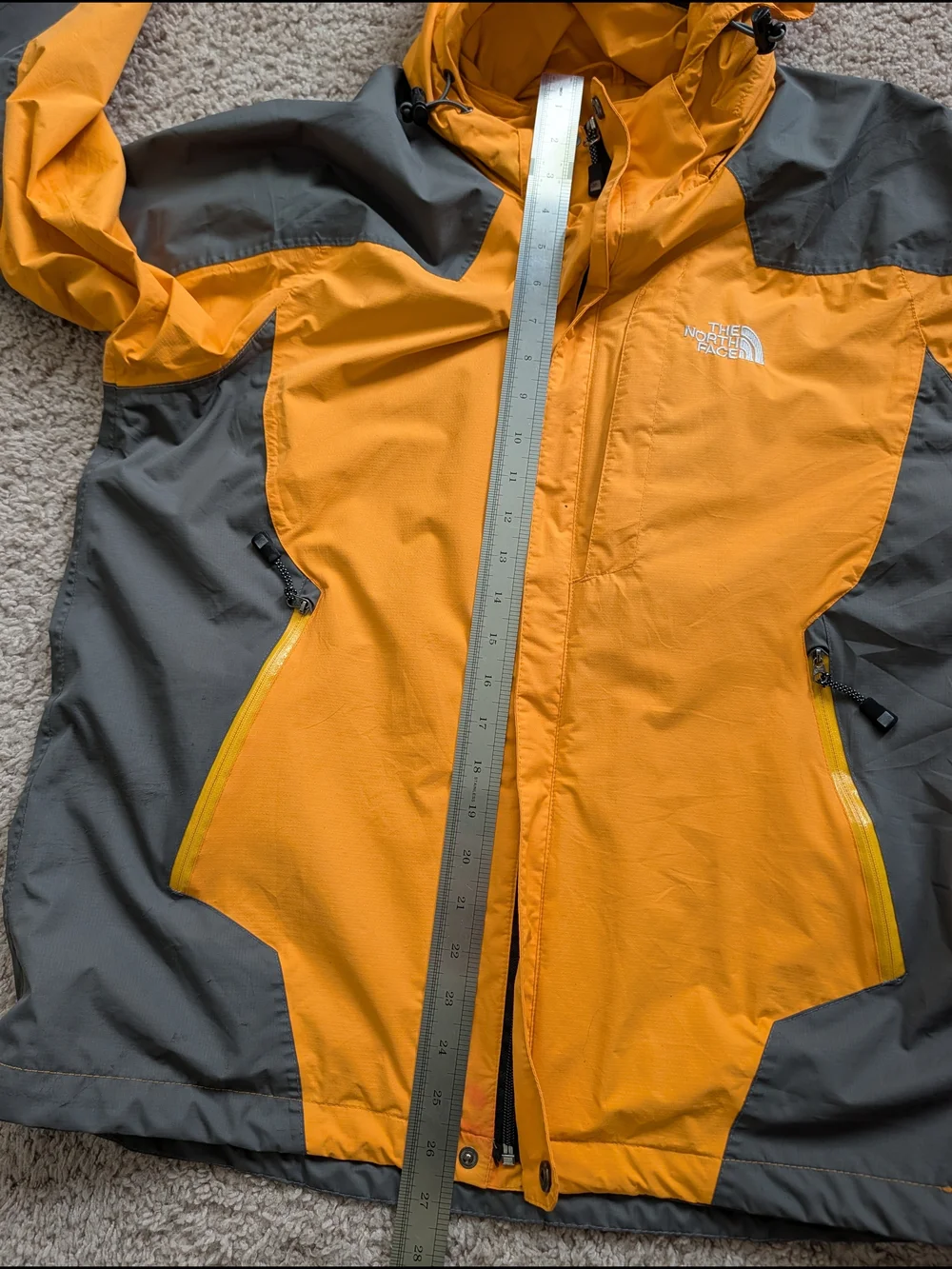 North Face Mens Yellow Gold Gray Vintage 90s Raintex NP10311 Gore-Tex Jacket L